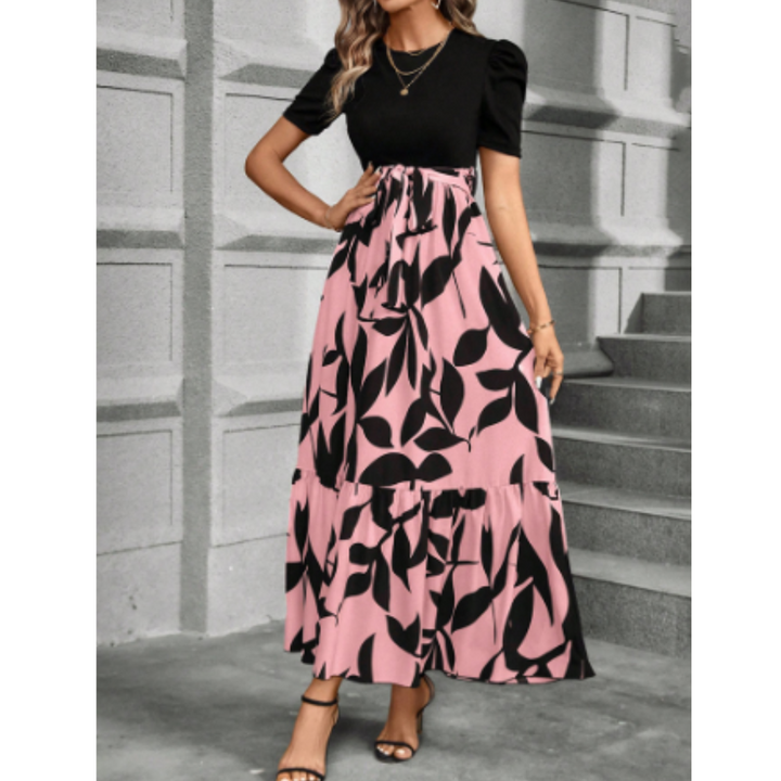 Letitia | Robe maxi boho élégante avec manches bouffantes et imprimé floral - Parfaite pour un look chic et romantique.