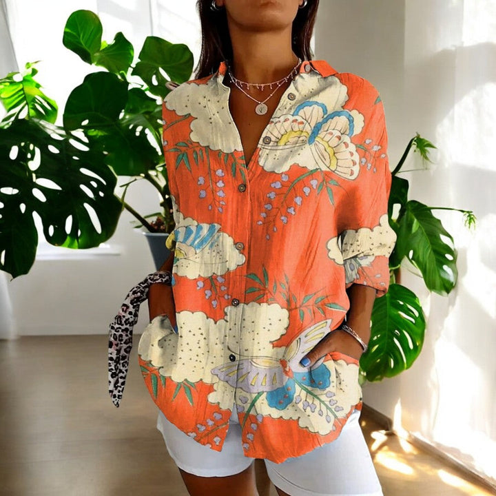 Liera - Élégante blouse pour femme avec fermeture à boutons traversants pour un look stylé