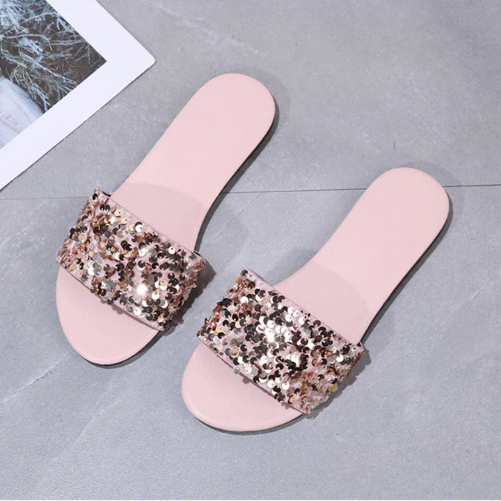 Stella - Tongs élégantes et luxueuses pour femmes, avec des détails scintillants, parfaites pour la plage !