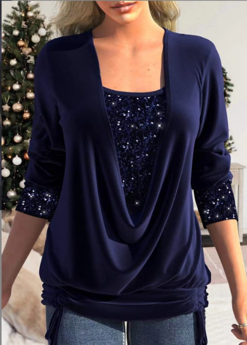 Carrie | Blouse Élégante et Stylée avec Col Drapé et Confort Optimal
