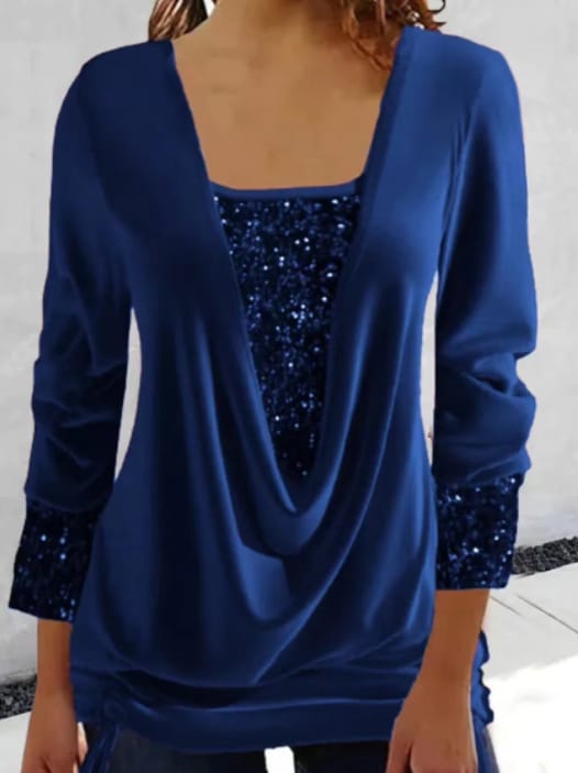 Carrie | Blouse Élégante et Stylée avec Col Drapé et Confort Optimal
