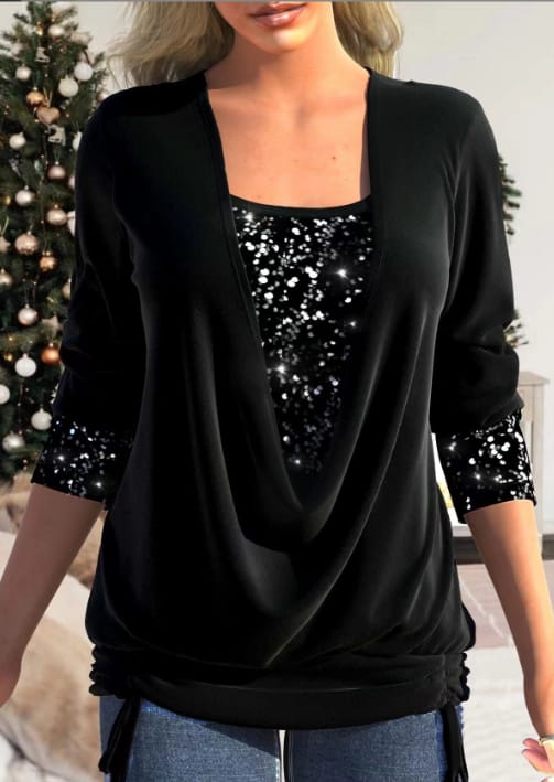 Carrie | Blouse Élégante et Stylée avec Col Drapé et Confort Optimal