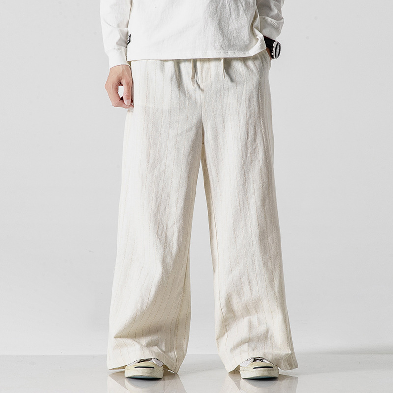 Emilian - Pantalon Classique Rayé Intemporel avec Jambes Droites Élégantes