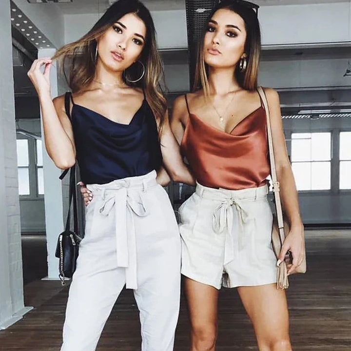Romilly - Débardeur spaghetti en satin élégant pour femmes pour un look stylé