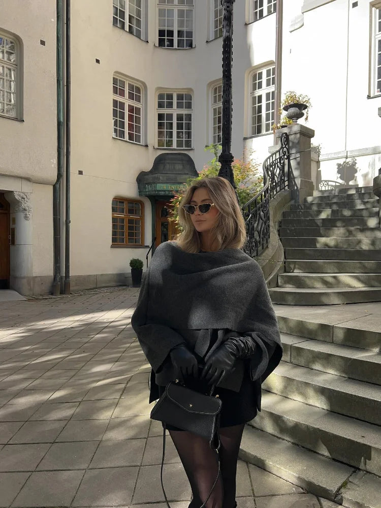Amelie™ - manteau cape en laine