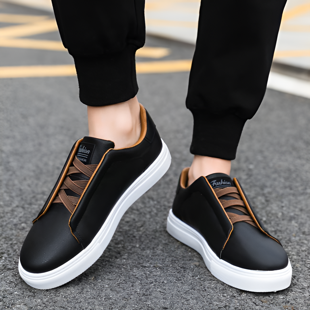Boaz™ Elegant Luxury Leather Sneakers for a Trendy Look (Baskets en cuir de luxe élégantes pour un look branché)
