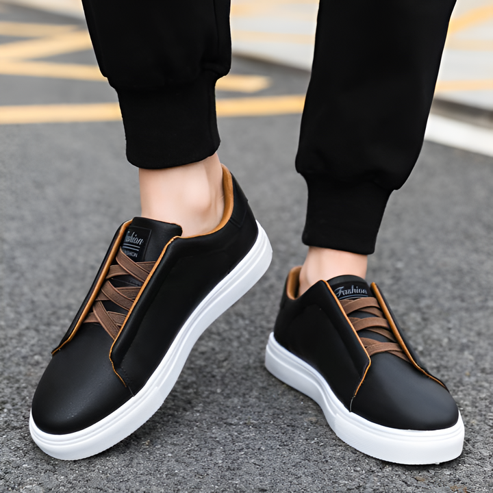 Boaz™ Elegant Luxury Leather Sneakers for a Trendy Look (Baskets en cuir de luxe élégantes pour un look branché)