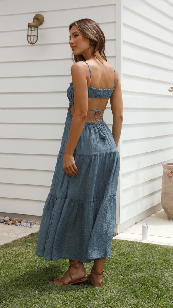 Anahi | Robe midi d'été élégante pour femmes avec découpes et ceinture ajustée