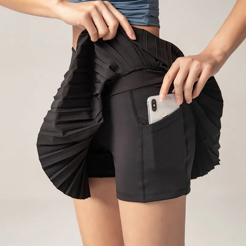 Flor - Jupe Mini Sportive Élégante avec Poche Intérieure Pratique