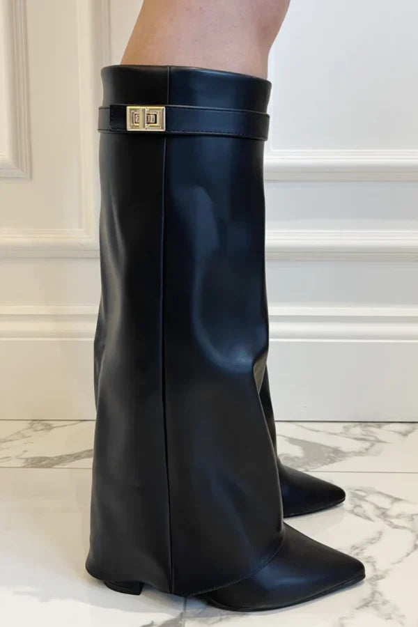 Kiara | Botte de genou élégantes avec une boucle tendance