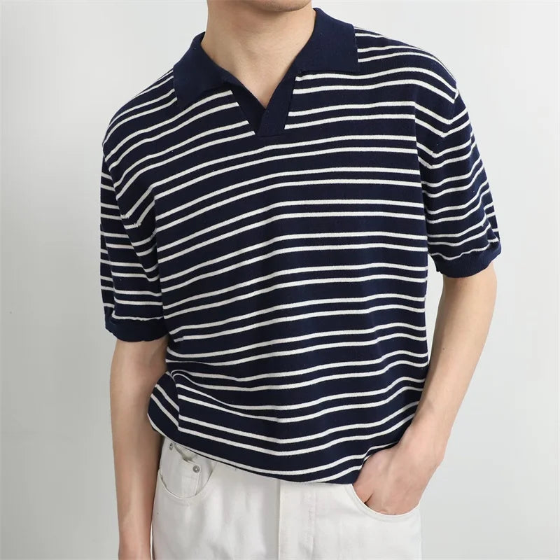 Polo à rayures élégante pour un look moderne