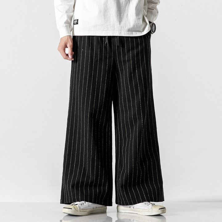 Emilian - Pantalon Classique Rayé Intemporel avec Jambes Droites Élégantes