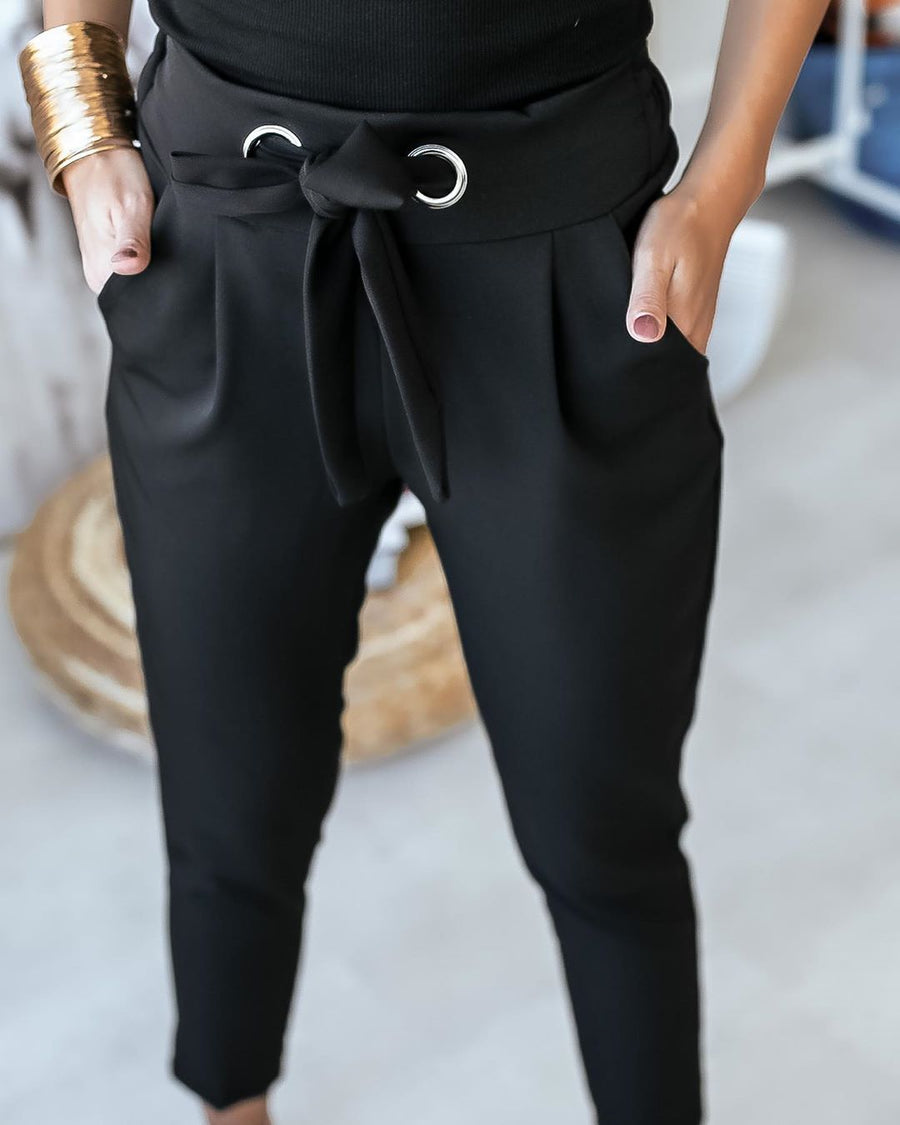 Aiyani - Pantaloons Élégant à Taille Haute Casual pour Confort et Style