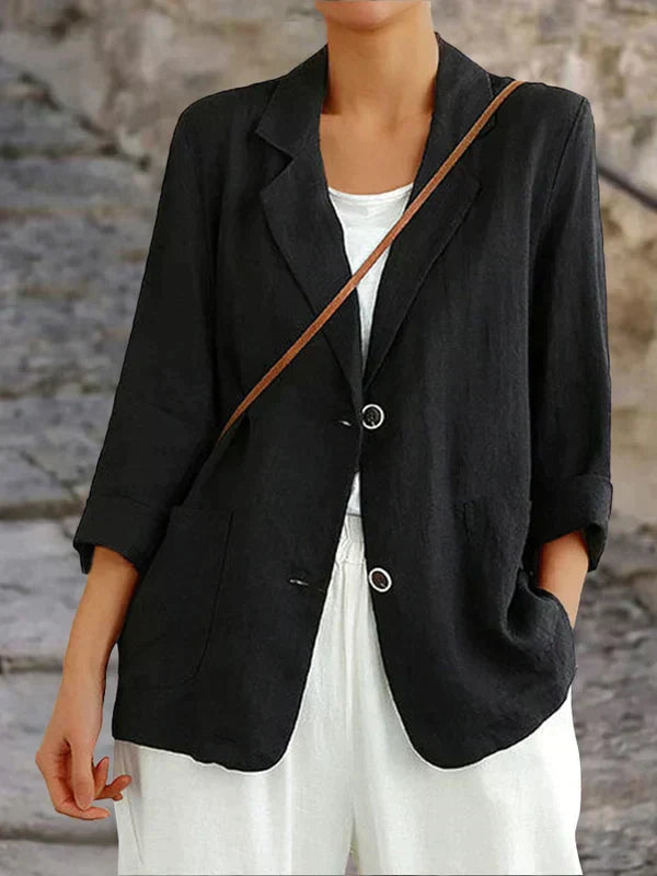 Ksenija | Veste en lin de dames légère - Élégante veste d'été décontractée pour le bureau et le confort quotidien.