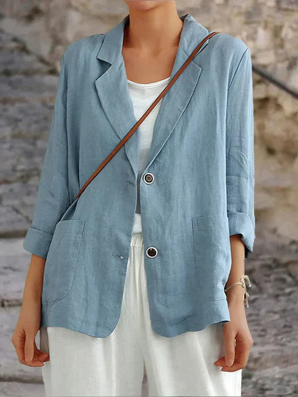 Ksenija | Veste en lin de dames légère - Élégante veste d'été décontractée pour le bureau et le confort quotidien.