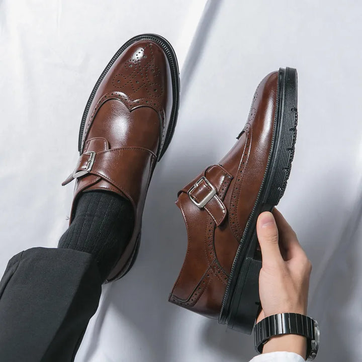 Bottes en cuir pour hommes Fedde™ Élégantes et Classiques avec un détail de boucle chic