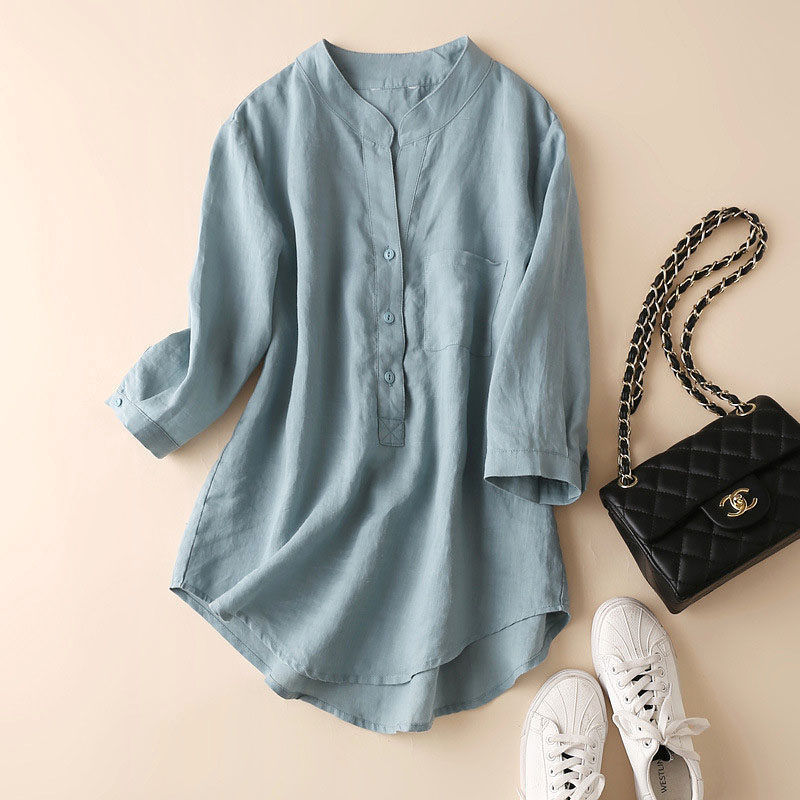 Faerinne | Blouse Élégante pour Femmes en Coton Lin - Légère et Confortable pour un Style Décontracté