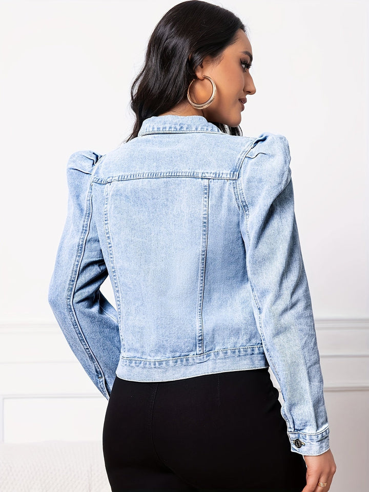 Floriane | Veste en denim élégante pour femmes avec manches bouffantes - Le mélange parfait de vestes décontractées et chics