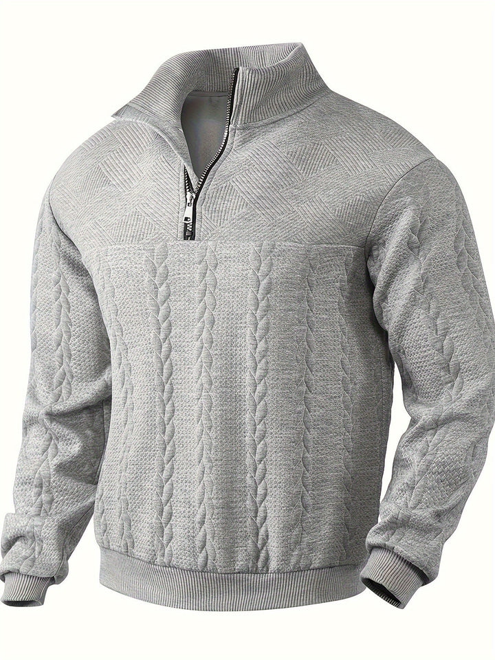 Alain™ - Pull vintage pour homme en cachemire avec fermeture éclair