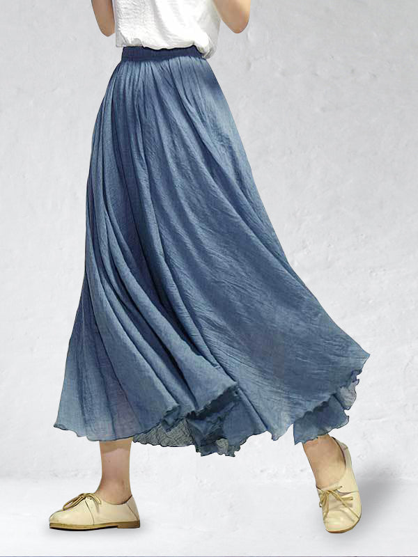 Jenel - Jupe maxi en lin sauvage élégante et légère pour une allure confortable et chic.