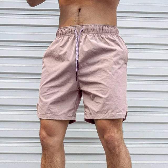 Short casual pour hommes confortables - Léger et coupe décontractée - Taille élastique avec cordon de serrage - Au-dessus du genou