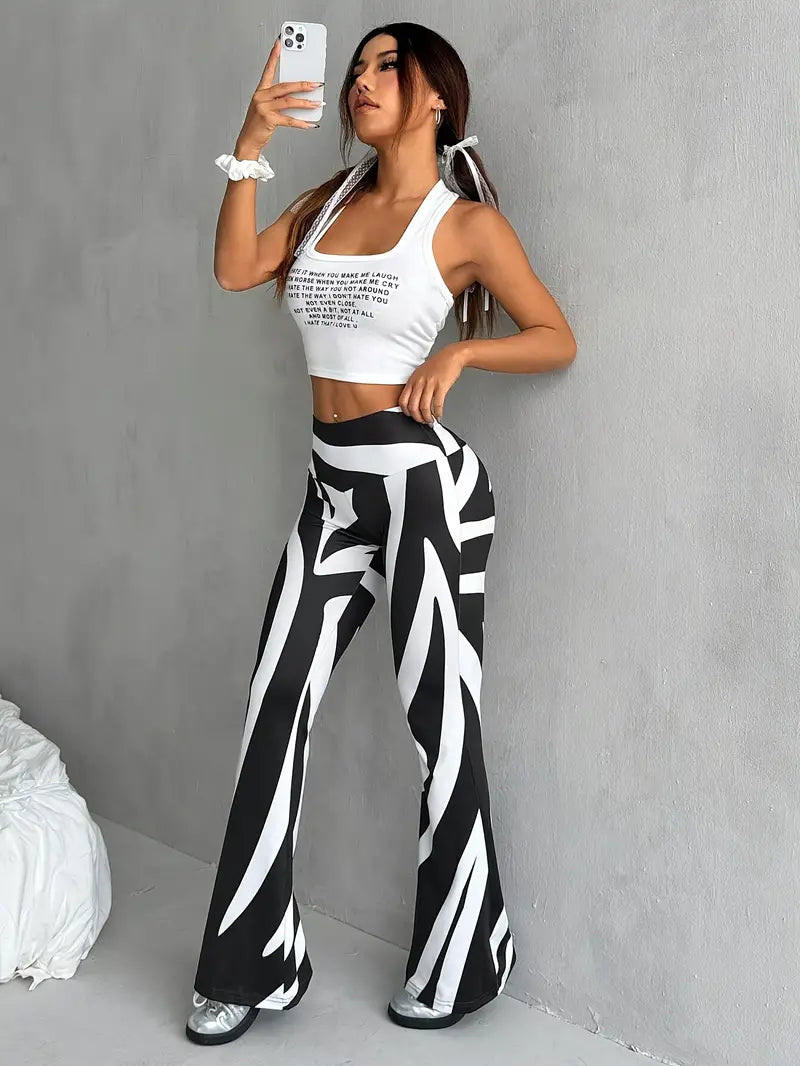 Trudy - Pantalon mode à taille haute pour femmes