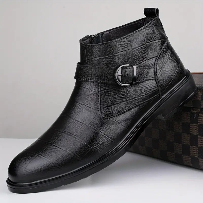 Bottes en cuir élégantes Frank™ avec détails à la mode de boucle.