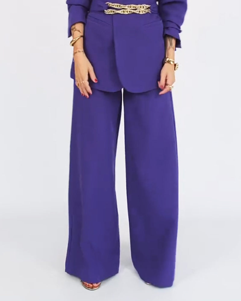 Constanza | Blazer oversized élégant et pantalon en teintes violettes luxueuses