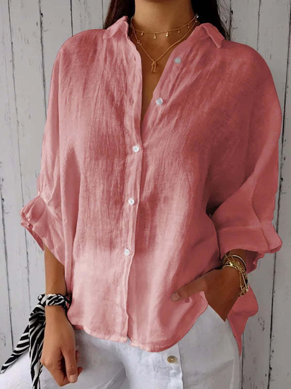 Halldora | Blouse élégante avec ceinture nœud dans le dos - Top à manches longues élégant