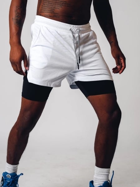 Shorts de fitness pour hommes avec double couche pour un confort accru