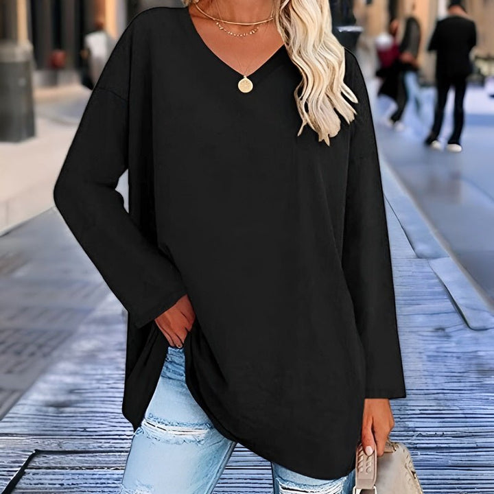 Dalina - Pull élégant à manches longues et col en V pour un confort stylé