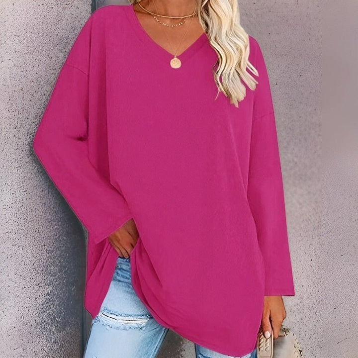 Dalina - Pull élégant à manches longues et col en V pour un confort stylé