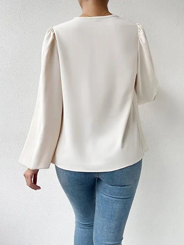 Rio - Blouse femme élégante drapée à manches longues pour un look stylé