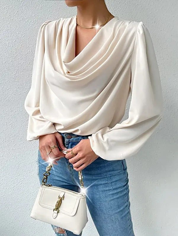 Rio - Blouse femme élégante drapée à manches longues pour un look stylé