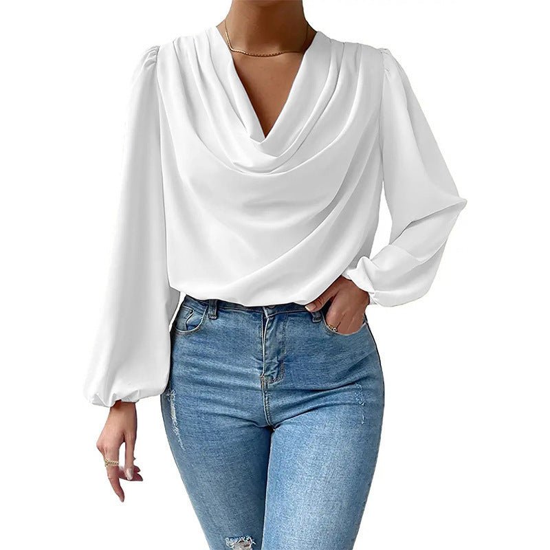 Rio - Blouse femme élégante drapée à manches longues pour un look stylé