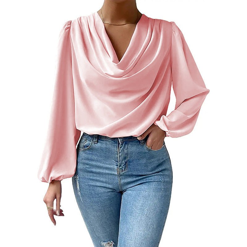 Rio - Blouse femme élégante drapée à manches longues pour un look stylé