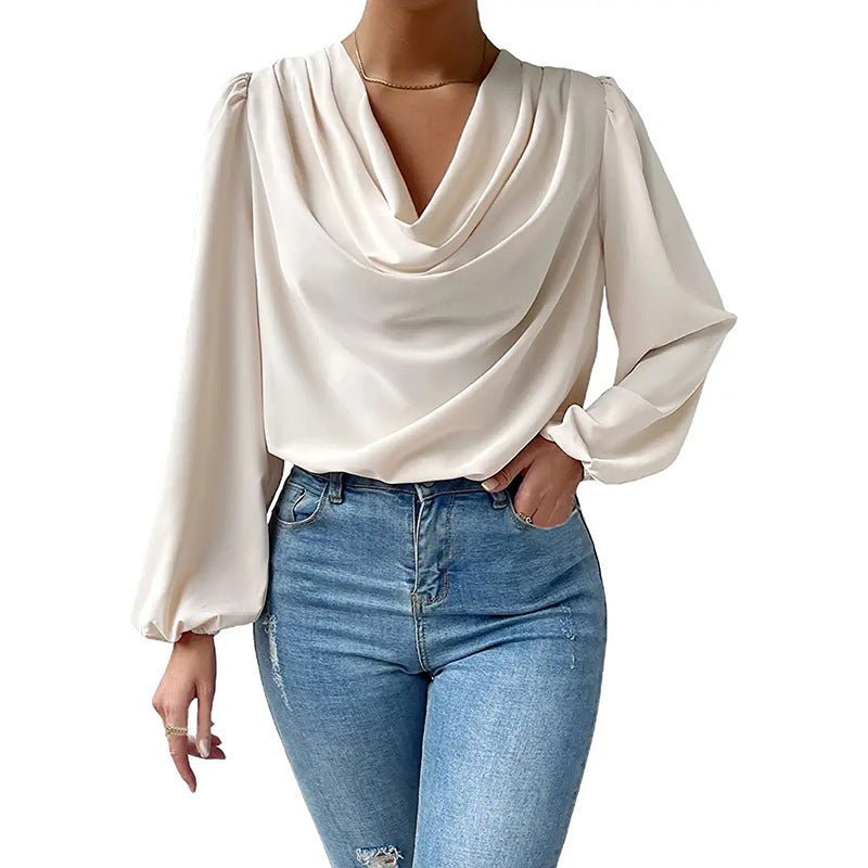 Rio - Blouse femme élégante drapée à manches longues pour un look stylé