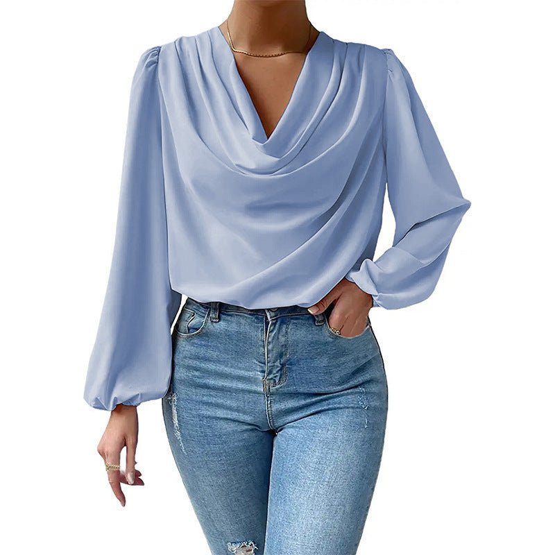 Rio - Blouse femme élégante drapée à manches longues pour un look stylé