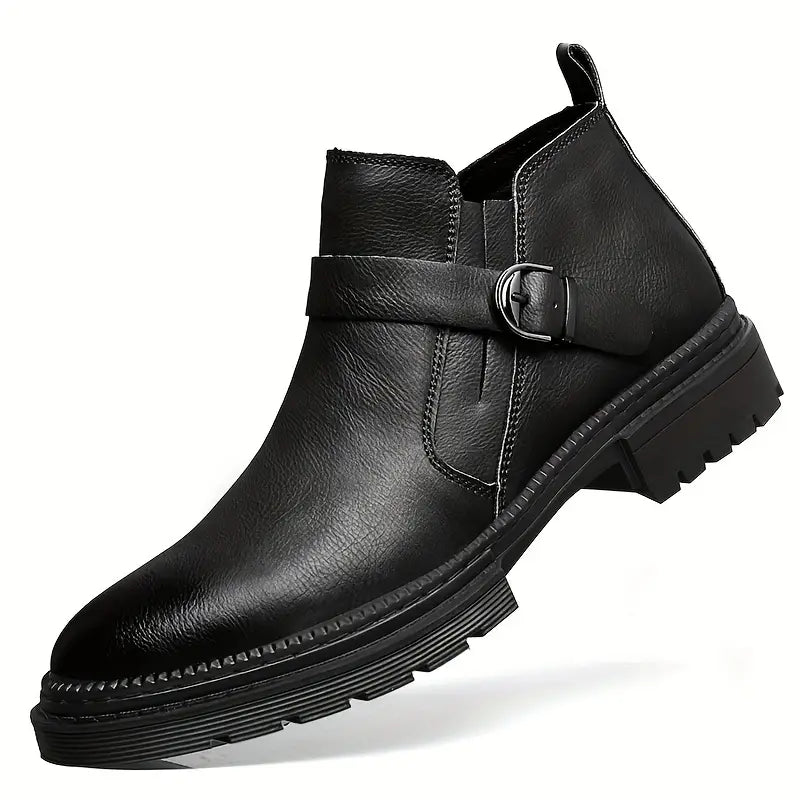 Bottes en cuir pour hommes Fedde™ Élégantes et Classiques avec un détail de boucle chic