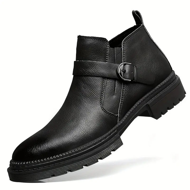 Bottes en cuir pour hommes Fedde™ Élégantes et Classiques avec un détail de boucle chic