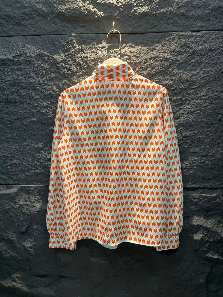 Borghild | Chemisier élégant pour femmes avec col à imprimé géométrique moderne - Parfait pour le bureau et les looks décontractés