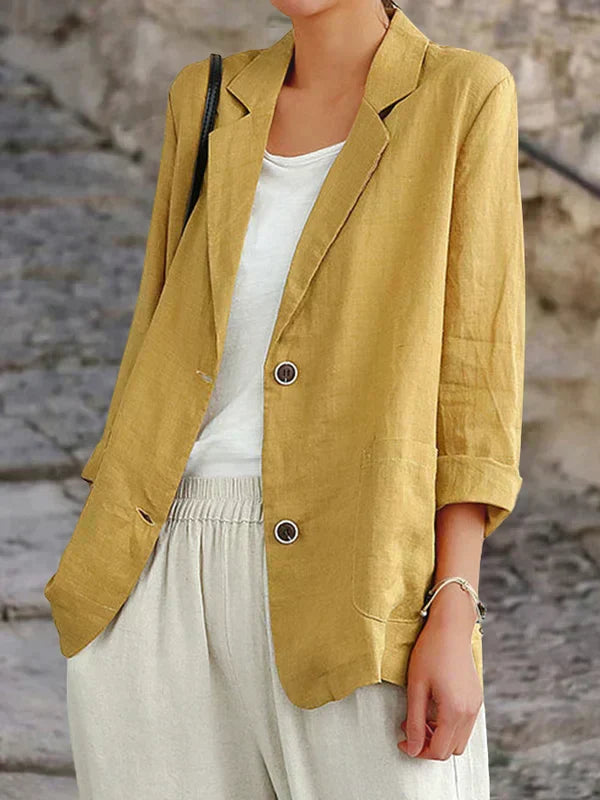Ksenija | Veste en lin de dames légère - Élégante veste d'été décontractée pour le bureau et le confort quotidien.