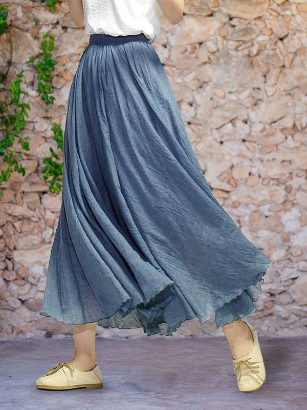 Jenel - Jupe maxi en lin sauvage élégante et légère pour une allure confortable et chic.