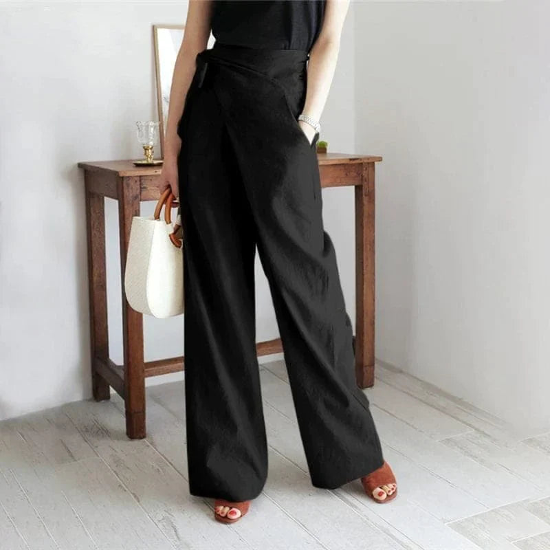Elaine - Pantalon portefeuille chic avec une taille haute pour un look sophistiqué