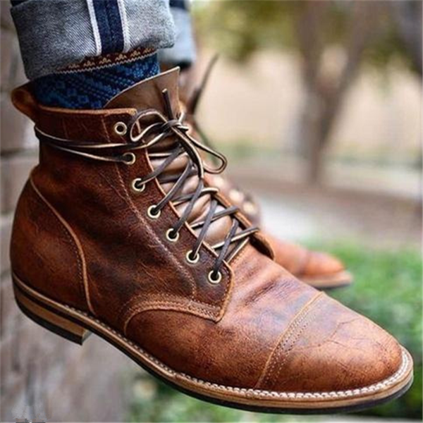 Bottes pour hommes en cuir marron Daan™ - Élégance intemporelle au rendez-vous.