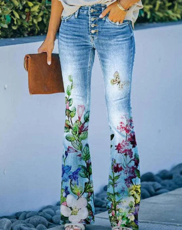 Ada - Jeans à fleurs avec style et confort