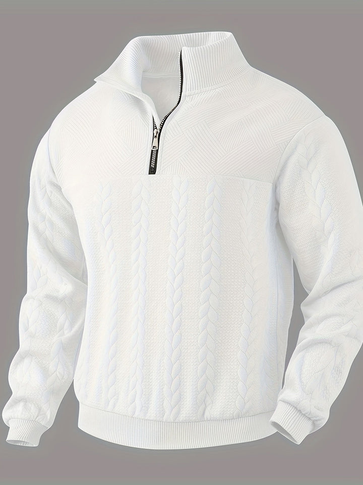 Alain™ - Pull vintage pour homme en cachemire avec fermeture éclair