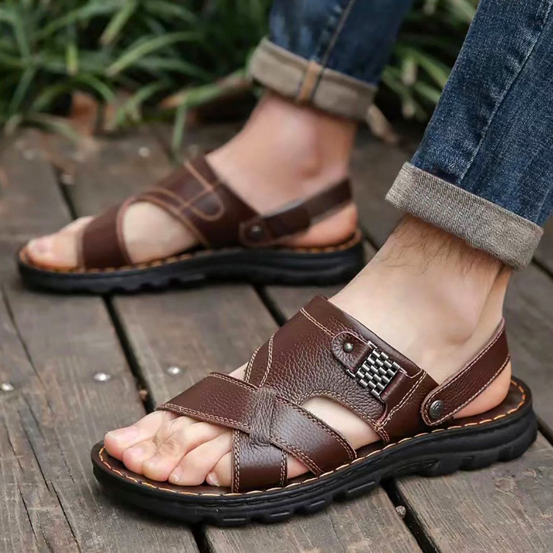 Sandales d'été en cuir élégantes et confortables pour hommes - Vincente