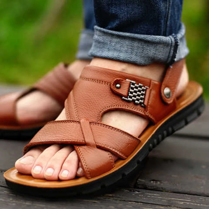 Sandales d'été en cuir élégantes et confortables pour hommes - Vincente