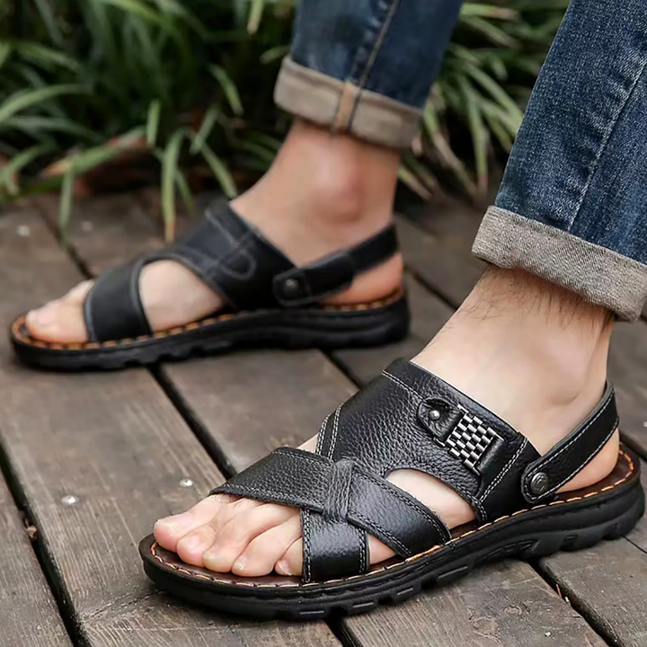 Sandales d'été en cuir élégantes et confortables pour hommes - Vincente